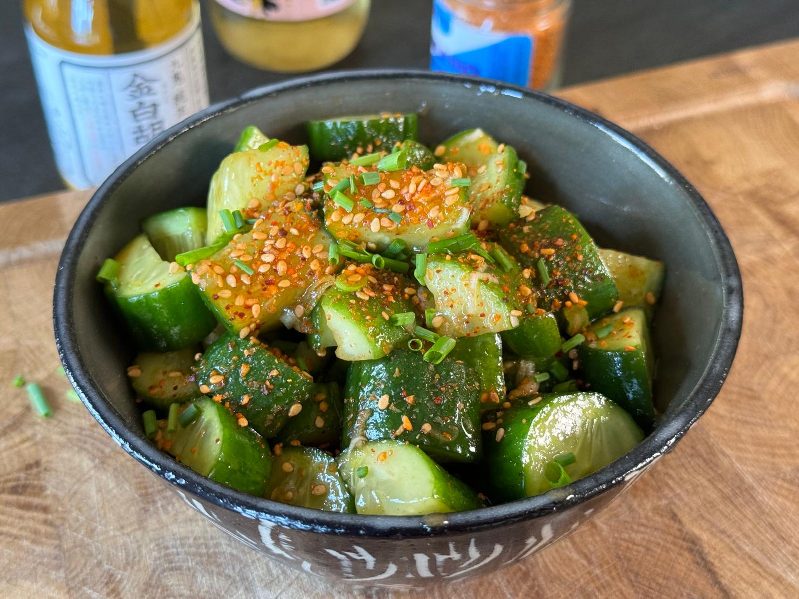 La recette des concombres sauce coréenne
