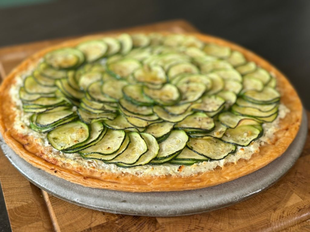 Tarte fine courgettes chèvre