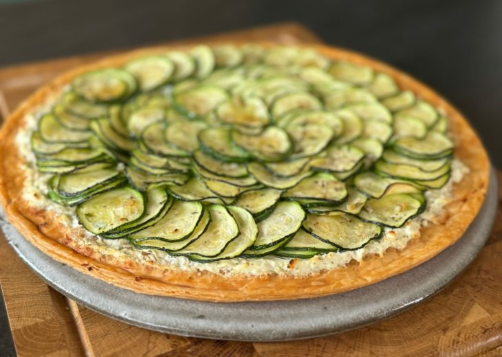 Tarte fine courgettes chèvre