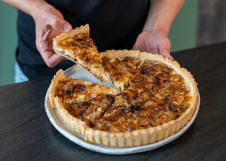 tarte à l'anciennes aux oignons fondants