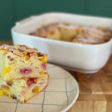 gâteau nectarines framboises