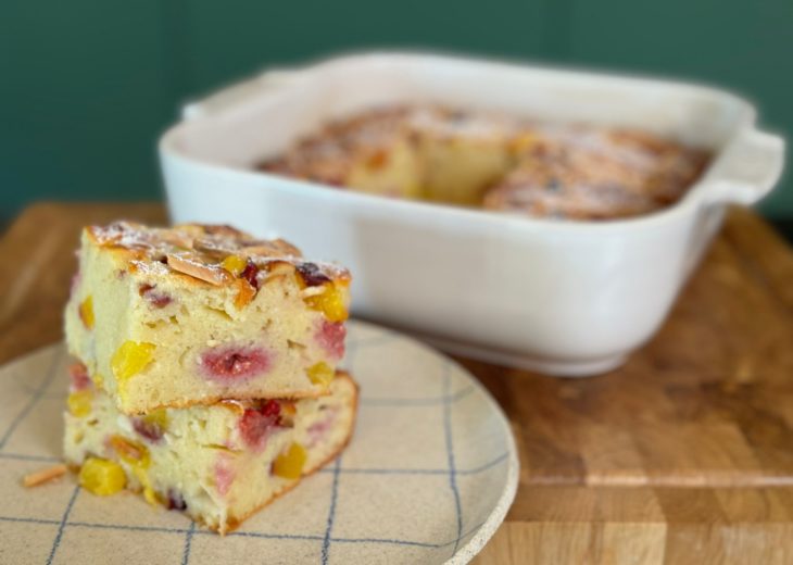 gâteau nectarines framboises