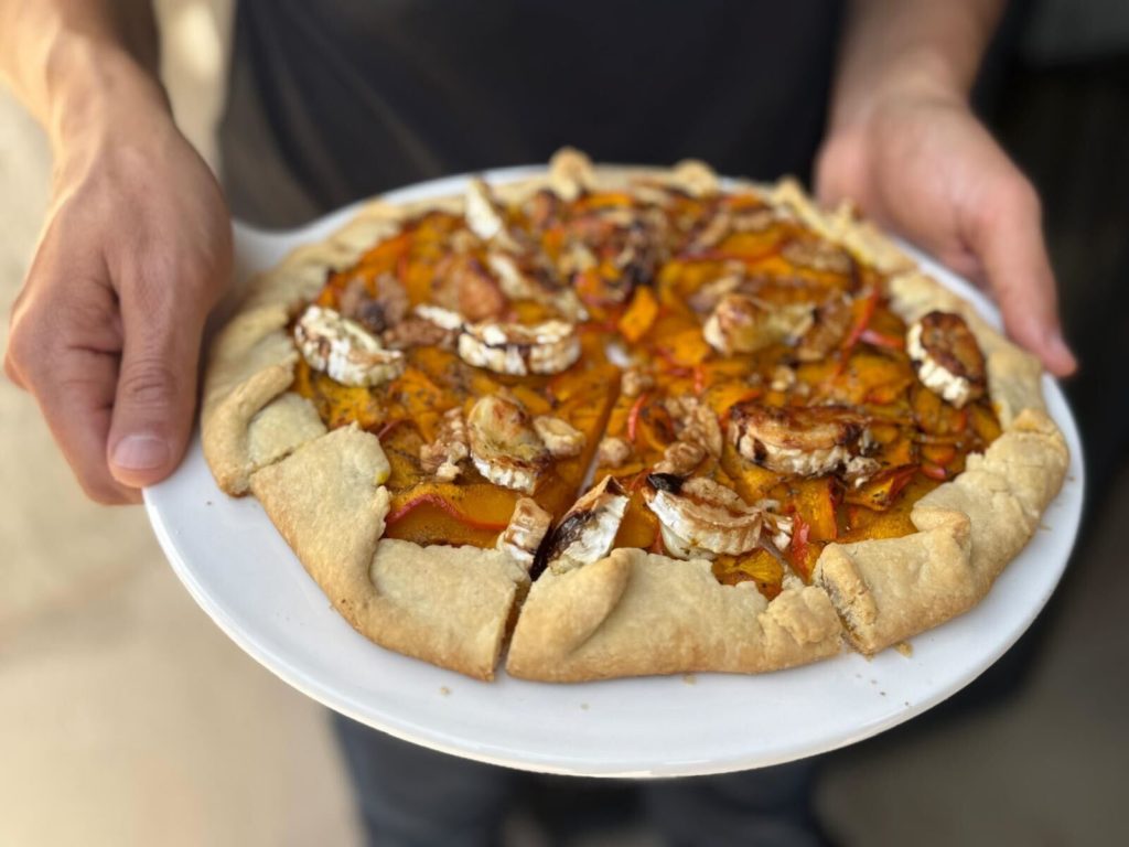 tarte rustique potimarron chèvre et miel