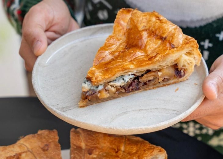 tourte feuilletée pommes roquefort et noix