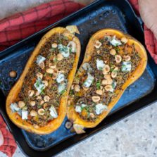 butternut rôtie au quinoa et roquefort