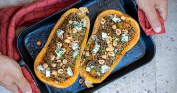 butternut rôtie au quinoa et roquefort