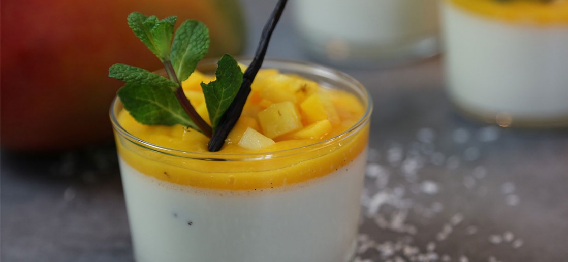 Recette Panna cotta passion au coulis mangue et vanille (facile, rapide)